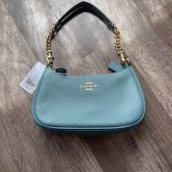 Excellent Coach Teri Fashion Women's Marine Shoulder Bag Leather - Picture 3 of 3